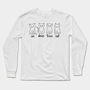 Un Deux Trois Cat Funny French Cat Long Sleeve T-Shirt